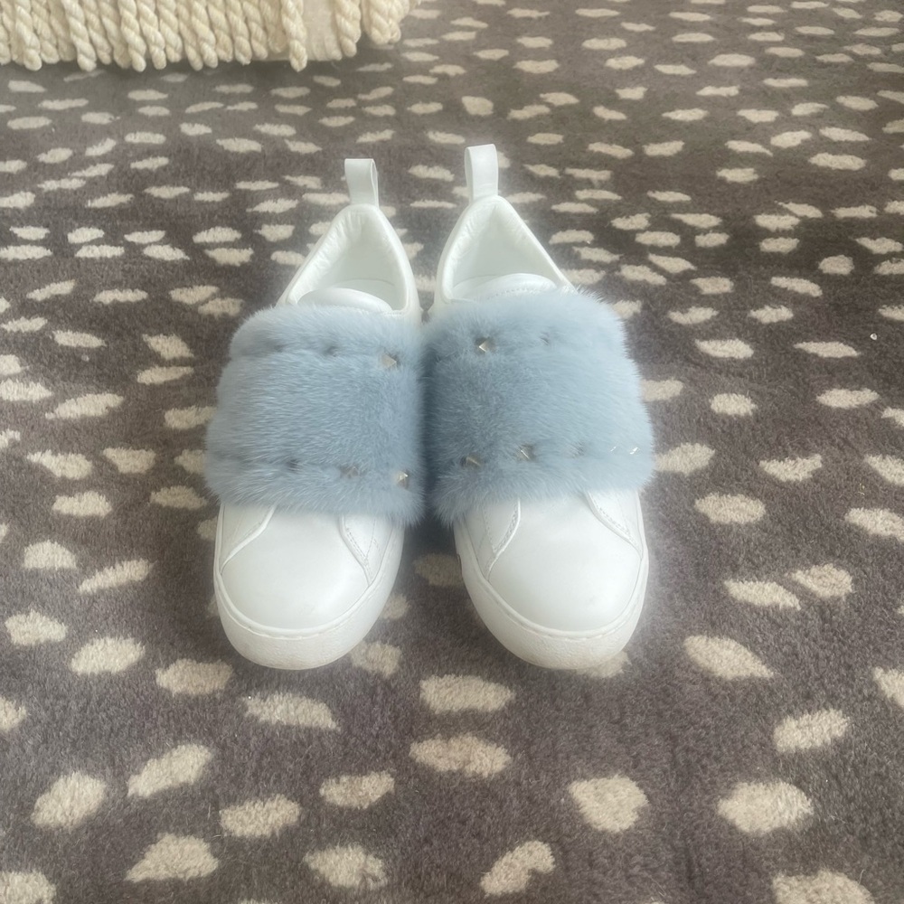Valentino Garavani mink rockstud sneakers 37